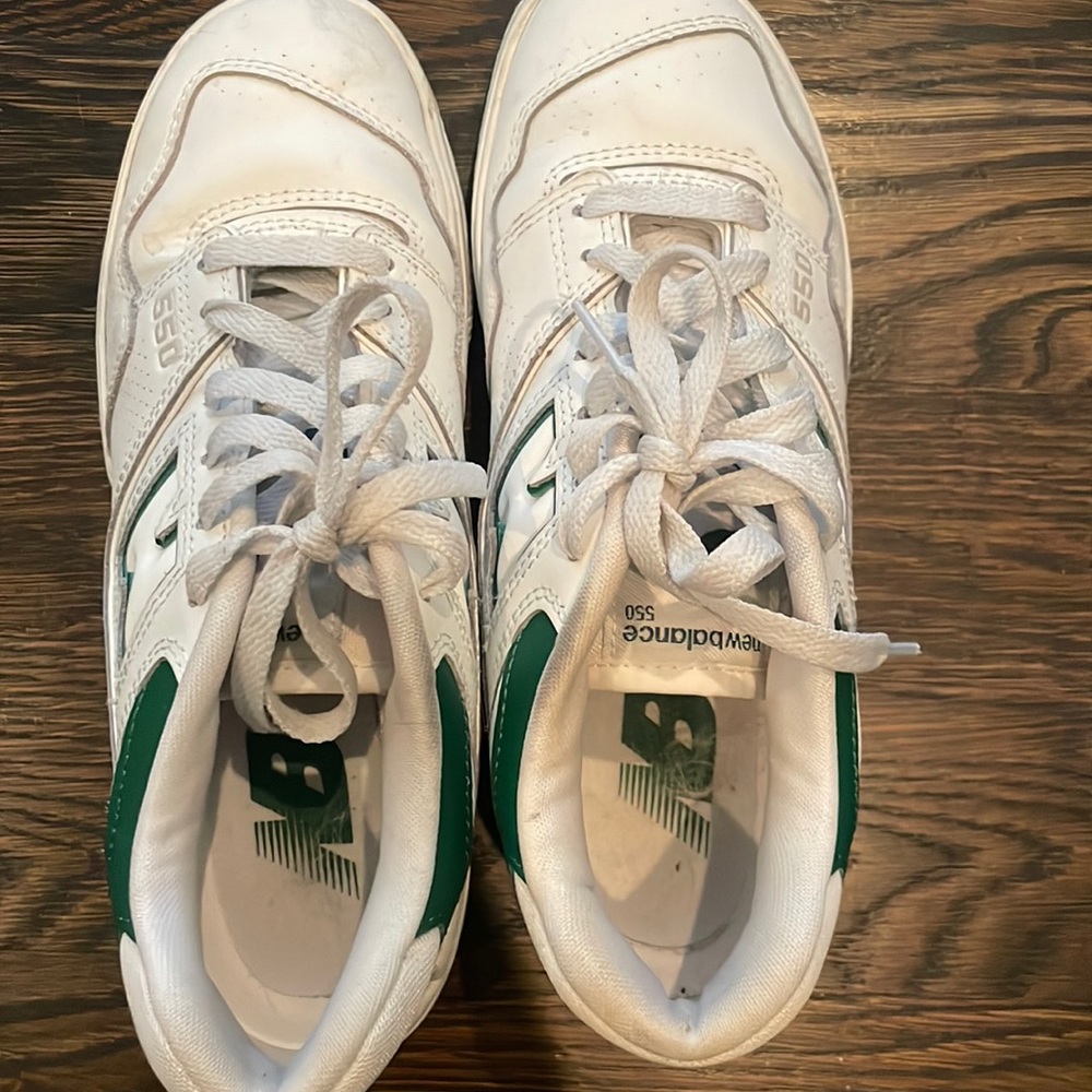 New Balance White and Green Women's Sneakers